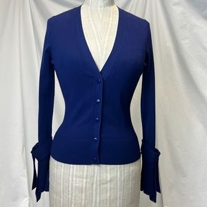 NWT Karen Millen Size S Navy Tie Cuff Cardigan